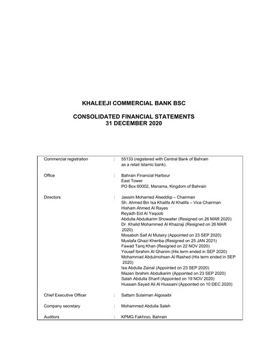 Vorschaubild Khaleeji Bank Finanzmitteilung 2020