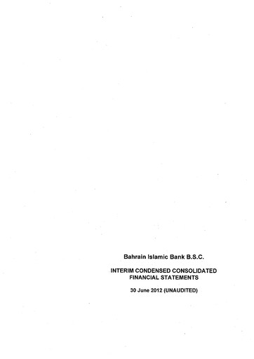 Thumbnail Bahrain Islamic Bank Financial Statement 2012-h1