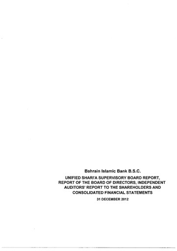 Thumbnail Bahrain Islamic Bank Financial Statement 2012