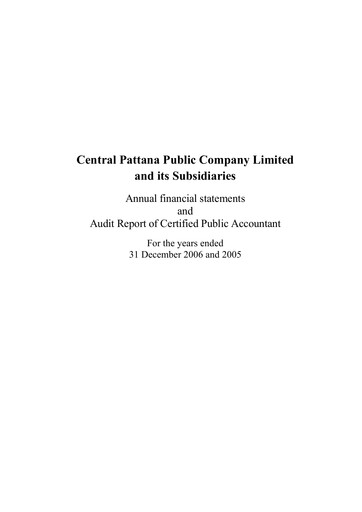 Thumbnail Central Pattana
 Financial Statement 2006