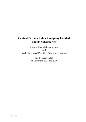 Thumbnail Central Pattana
 Financial Statement 2007