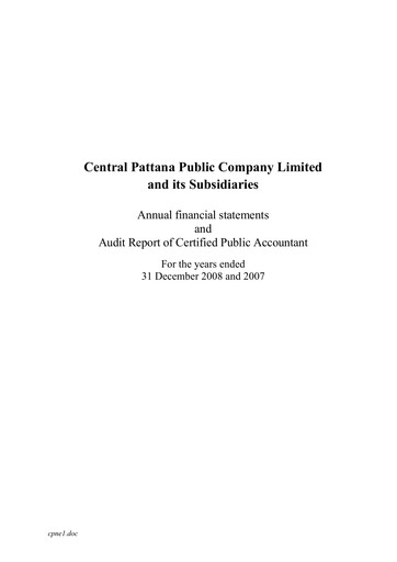 Thumbnail Central Pattana
 Financial Statement 2008