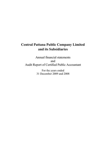 Thumbnail Central Pattana
 Financial Statement 2009