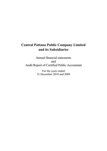 Thumbnail Central Pattana
 Financial Statement 2010