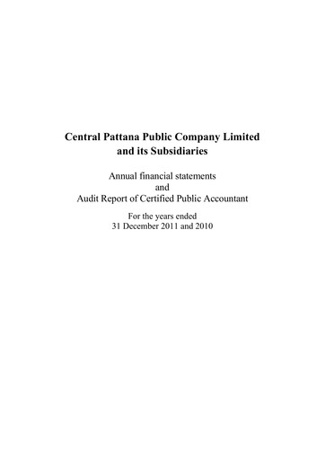 Thumbnail Central Pattana
 Financial Statement 2011