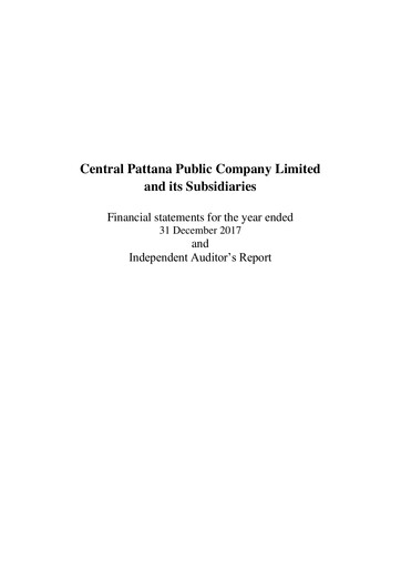 Thumbnail Central Pattana
 Financial Statement 2017