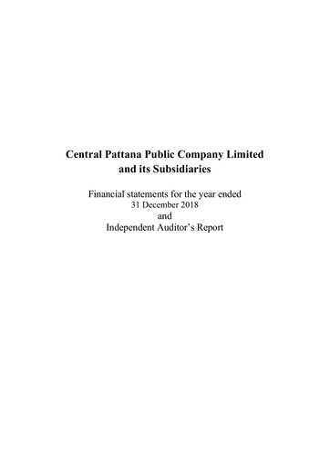 Thumbnail Central Pattana
 Financial Statement 2018