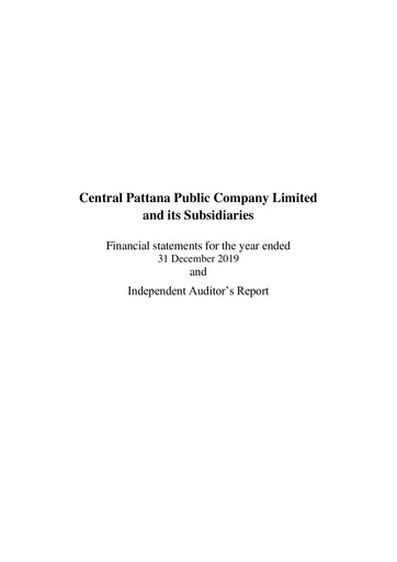 Thumbnail Central Pattana
 Financial Statement 2019