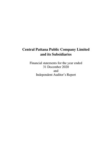 Thumbnail Central Pattana
 Financial Statement 2020