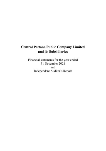 Thumbnail Central Pattana
 Financial Statement 2021