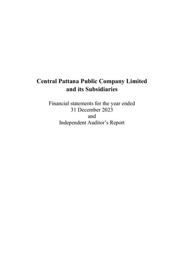 Thumbnail Central Pattana
 Financial Statement 2023