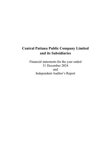 Thumbnail Central Pattana
 Financial Statement 2024