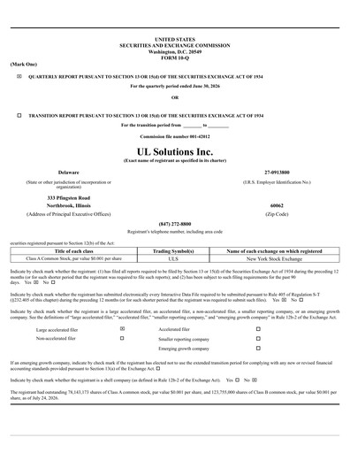 Thumbnail UL Solutions Quarterly Report 2026-q2