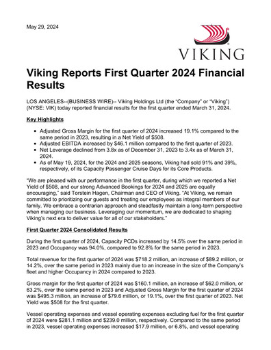 Thumbnail Viking Holdings Quarterly Report 2024-q1