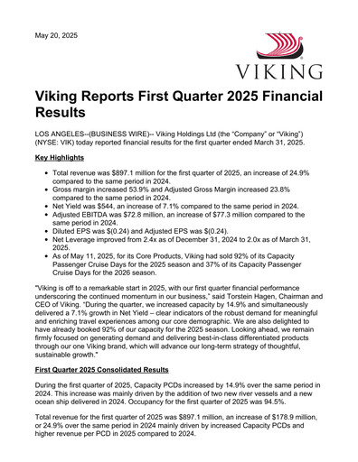 Thumbnail Viking Holdings Quarterly Report 2025-q1