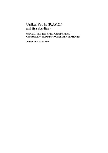 Thumbnail Unikai Foods Quarterly Report 2022-q3