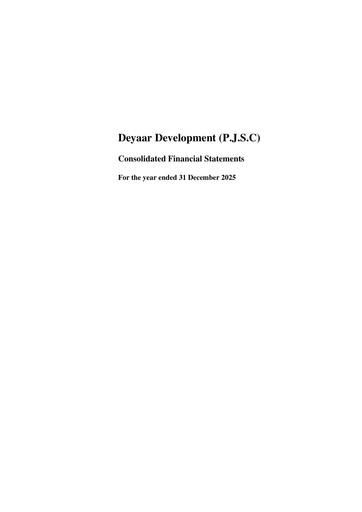 Thumbnail Deyaar Development Financial Statement 2025