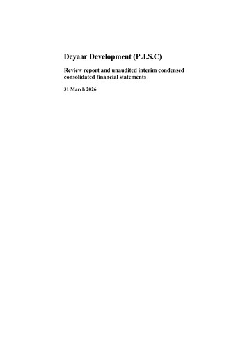 Thumbnail Deyaar Development Financial Statement 2026-q1