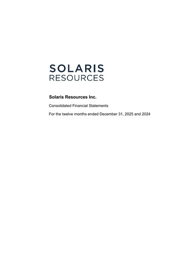 Thumbnail Solaris Resources Financial Statement 2025