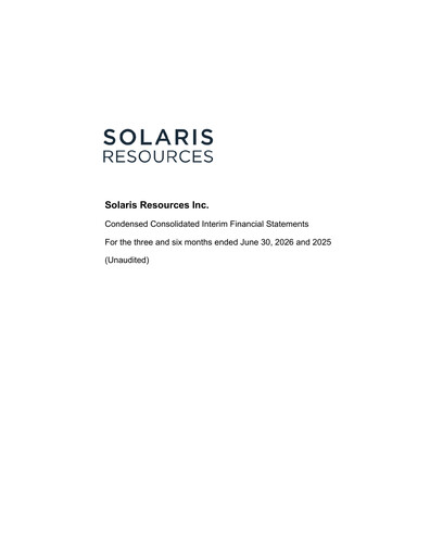 Thumbnail Solaris Resources Quarterly Report 2026-q2