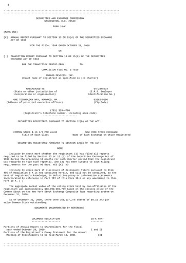 Thumbnail Analog Devices Annual Report 2000