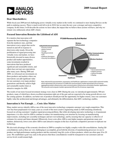 Thumbnail Analog Devices Annual Report 2009