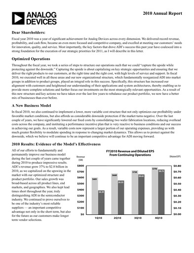 Thumbnail Analog Devices Annual Report 2010