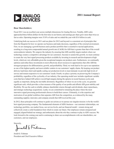 Thumbnail Analog Devices Annual Report 2011