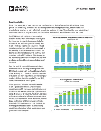 Thumbnail Analog Devices Annual Report 2014