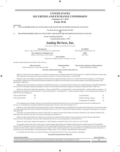 Thumbnail Analog Devices Annual Report 2023