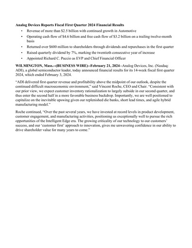 Thumbnail Analog Devices Quarterly Report 2024-q1