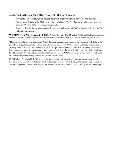 Thumbnail Analog Devices Quarterly Report 2025-q3