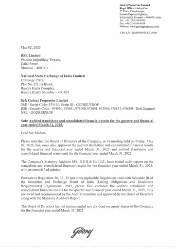 Thumbnail Godrej Properties Financial Statement 2024-2025