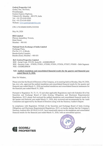 Thumbnail Godrej Properties Financial Statement 2025-2026