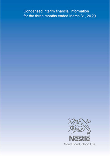 Thumbnail Nestle Pakistan Quarterly Report 2020-q1