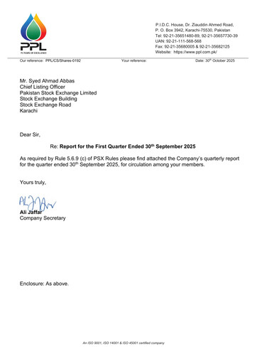 Thumbnail Pakistan Petroleum Quarterly Report 2025-q1