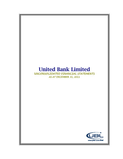 Thumbnail United Bank (Pakistan) Financial Statement 2011