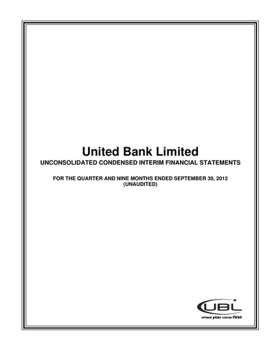 Thumbnail United Bank (Pakistan) Financial Statement 2012-9m