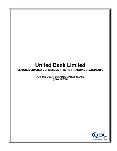 Thumbnail United Bank (Pakistan) Financial Statement 2013-q1