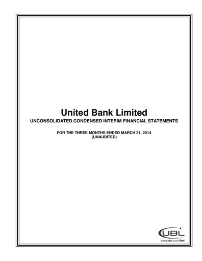 Miniature United Bank (Pakistan) Bilan financier 2014-q1