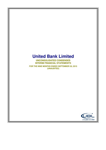 Miniature United Bank (Pakistan) Bilan financier 2015-9m
