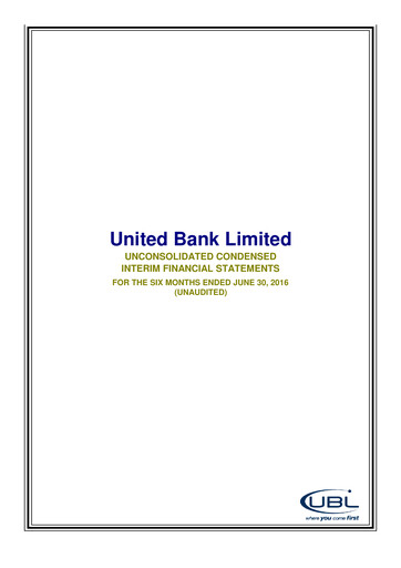 Miniature United Bank (Pakistan) Bilan financier 2016-h1