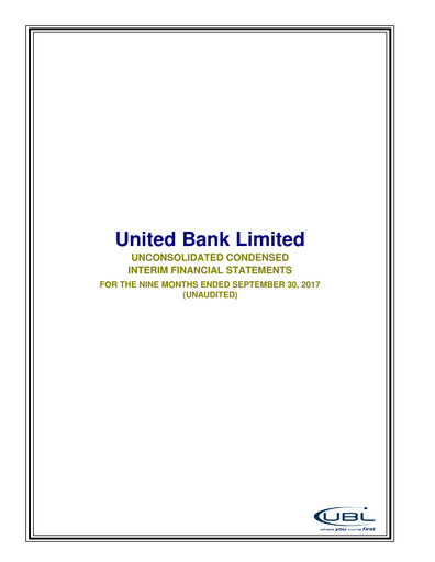 Thumbnail United Bank (Pakistan) Financial Statement 2017-9m