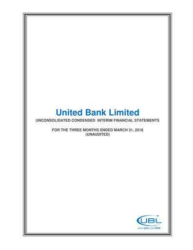 Thumbnail United Bank (Pakistan) Financial Statement 2018-q1