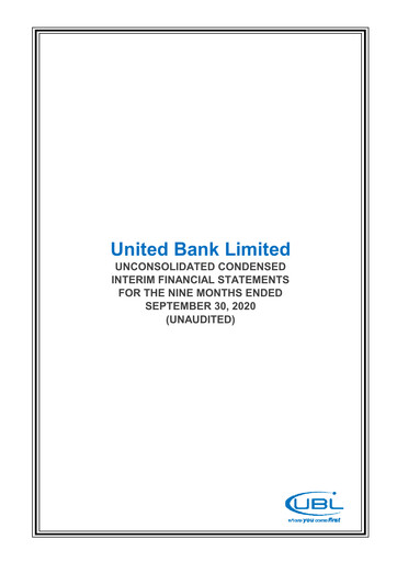 Miniature United Bank (Pakistan) Bilan financier 2020-9m