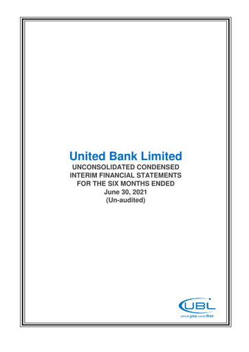 Miniature United Bank (Pakistan) Bilan financier 2021-h1