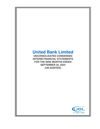 Miniature United Bank (Pakistan) Bilan financier 2024-9m