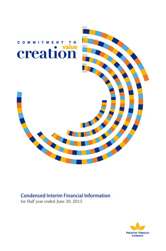 Miniature Pakistan Tobacco Company Bilan financier 2015-h1