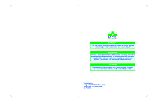 Thumbnail MCB Bank Pakistan Half-year Report 2009-h1