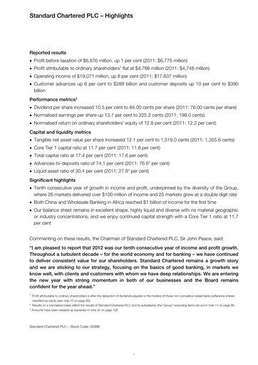 Thumbnail Standard Chartered Bank (Pakistan) Financial Statement 2012